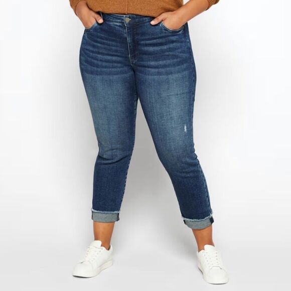 KUT FROM THE KLOTH NWT Medium Wash Amy Frayed Hem High Rise Boyfriend Jeans 24W - Picture 15 of 15